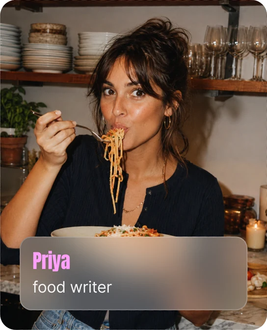 Priya, food writer